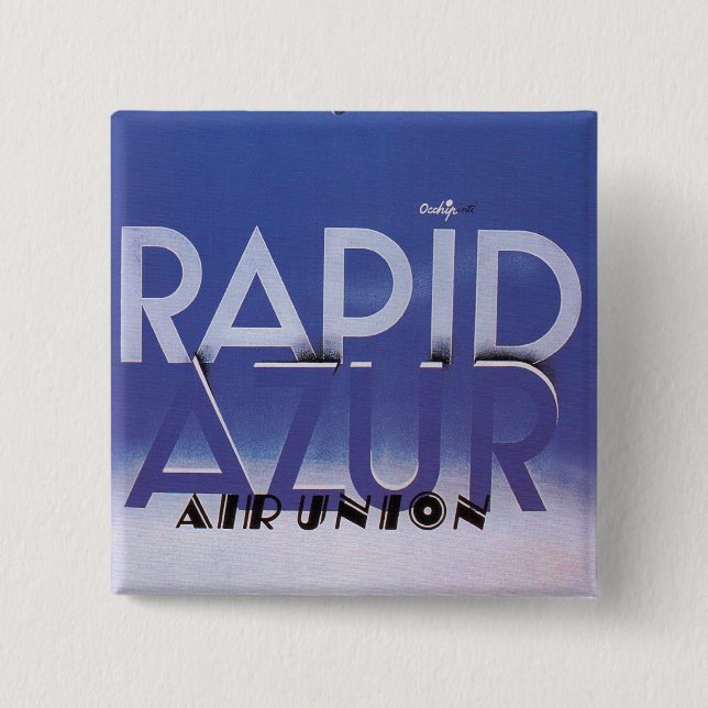 Rapid Azur 2 Inch Square Button (Front)