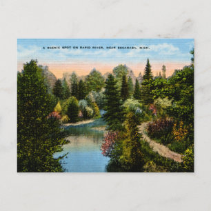 Rapid River Escanaba, Michigan Postcard