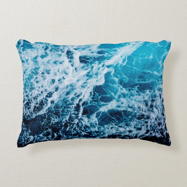 Rapid sea while sailing ship. Dramatic and picture Accent Pillow (Front)