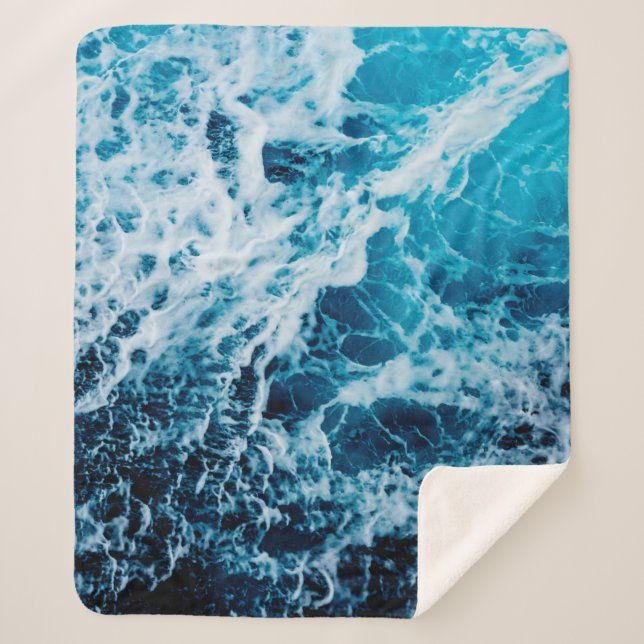Rapid sea while sailing ship. Dramatic and picture Sherpa Blanket (Front)