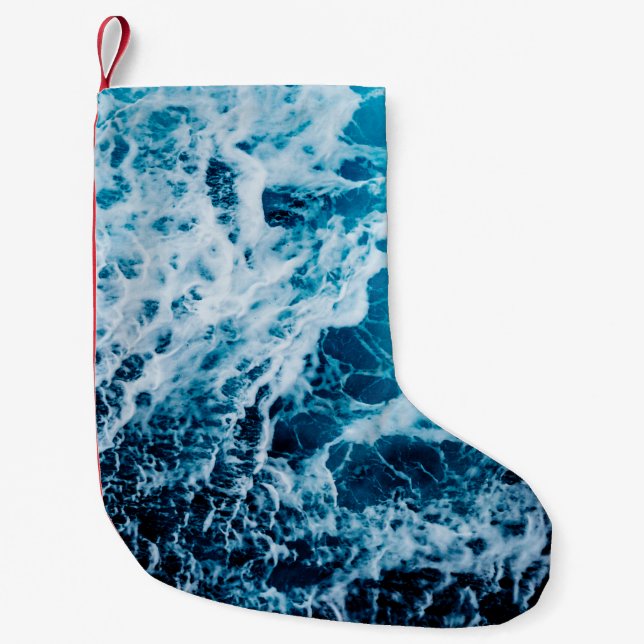 Rapid sea while sailing ship. Dramatic and picture Small Christmas Stocking (Front)