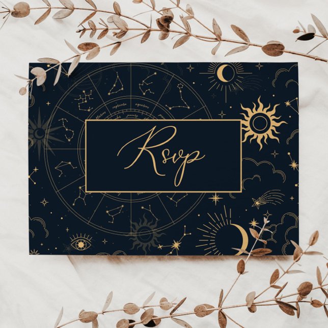 Rappel céleste RSVP Carte postale Invitation (Créateur téléchargé)