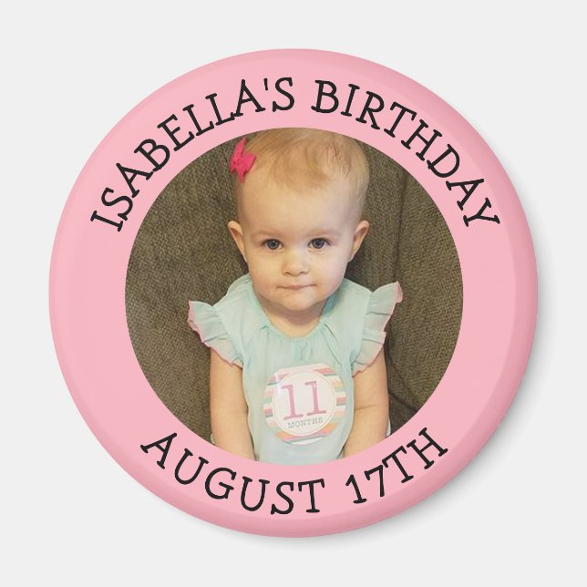 Rappel d'anniversaire Magnet photo personnalisé (Devant)