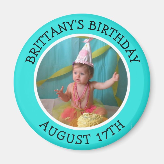 Rappel d'anniversaire Magnet photo personnalisé (Devant)