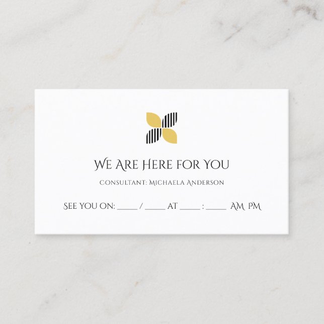 Rappel de rendez-vous moderne Chic Black Gold Logo (Devant)