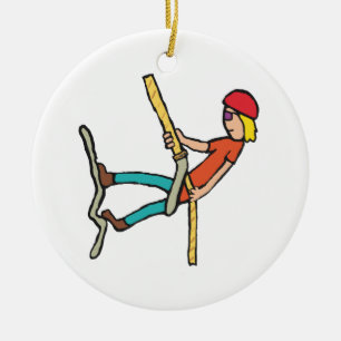 Rappelling Ceramic Ornament