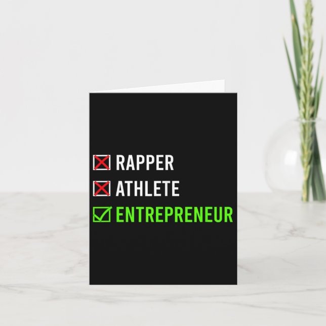 Rapper Athlete Entrepreneur Millionaire Motivation Card (Front)