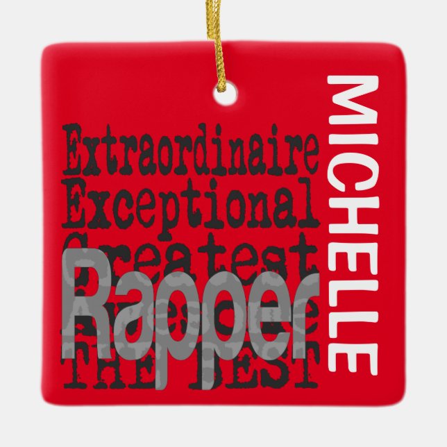 Rapper Extraordinaire CUSTOM Ceramic Ornament (Front)