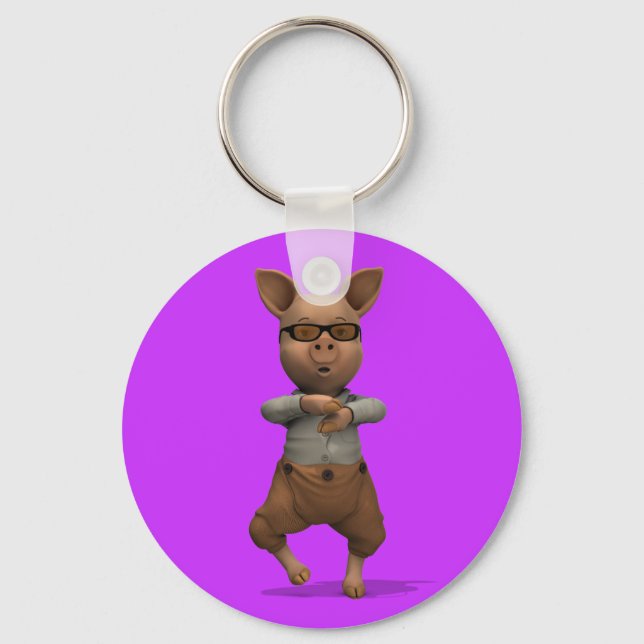 Rapper Pig Keychain (Front)