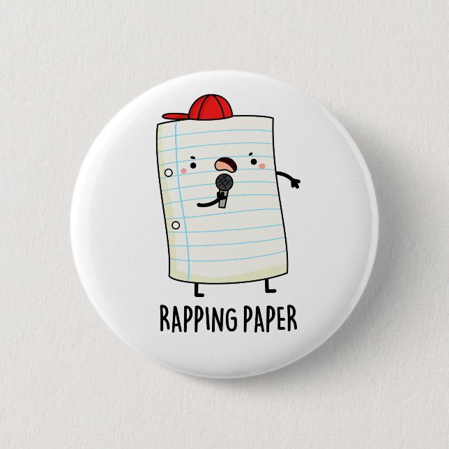 Rapping Paper Funny Wrapping Paper Pun  2 Inch Round Button (Front)