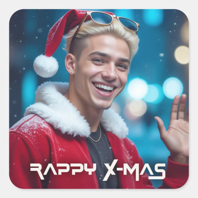 RAPPY X-MAS SQUARE STICKER (Front)