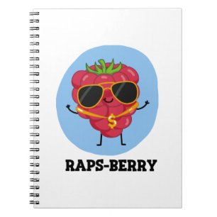 Raps-berry Funny Rapper Raspberry Pun Notebook
