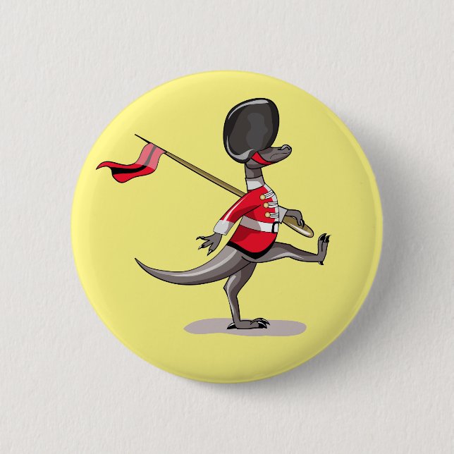 Raptor Dressed As A British Guard. 2 Inch Round Button (Front)