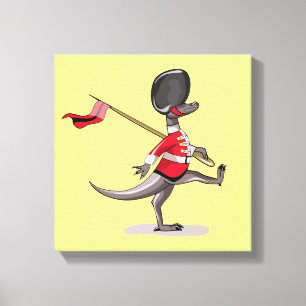Raptor Dressed As A British Guard. Canvas Print
