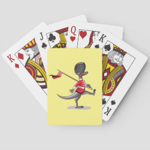 Raptor Dressed As A British Guard. Playing Cards