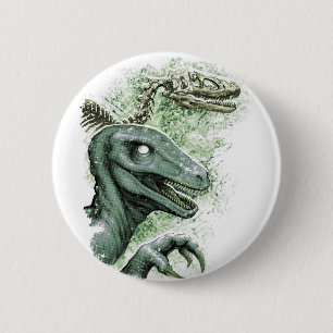 Raptor in Green 2 Inch Round Button