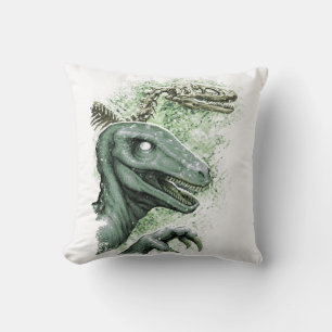 Raptor in Green Throw Pillow