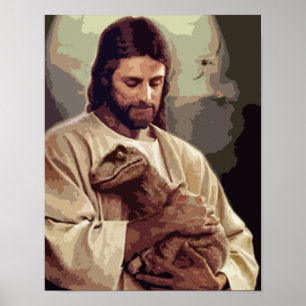 Raptor Jesus Poster