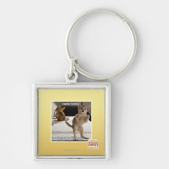 Raptor Kitten Keychain (Front)