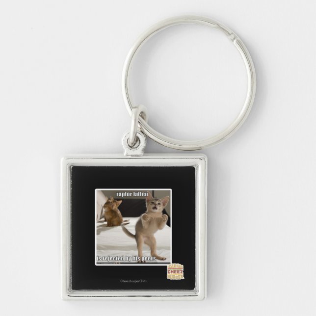 Raptor Kitten Keychain (Front)
