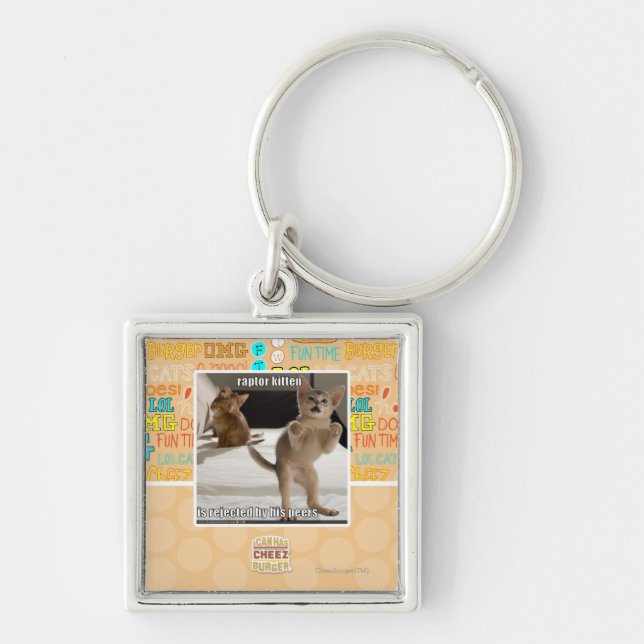 Raptor Kitten Keychain (Front)