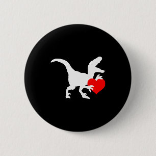 Raptor Love Valentines Day Gift Dino Raptor Heart  2 Inch Round Button