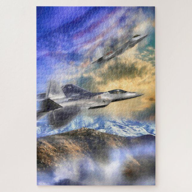 RAPTORS OVER AMERICA F22 JET JIGSAW PUZZLE (Vertical)