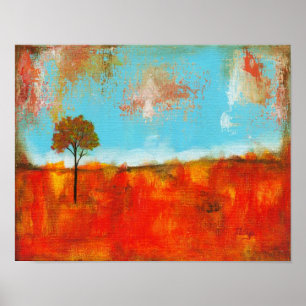Rapture Abstract Landscape Tree Art Painting Poster