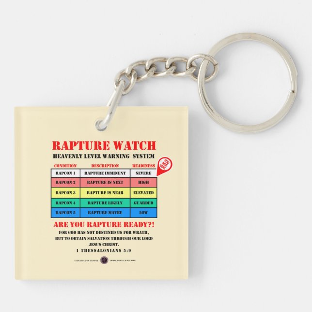 Rapture Alert Levels Keychain (Back)