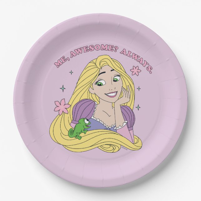 Rapunzel Always Awesome Paper Plate (Front)