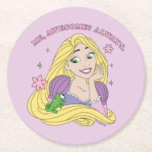 Rapunzel Always Awesome Round Paper Coaster