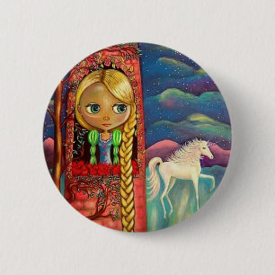 Rapunzel and the Unicorn Button