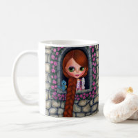 Rapunzel Big Eyes Girl Doll Cute Redhead Bluebird