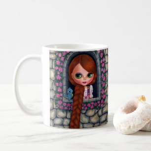 Rapunzel Big Eyes Girl Doll Cute Redhead Bluebird Coffee Mug