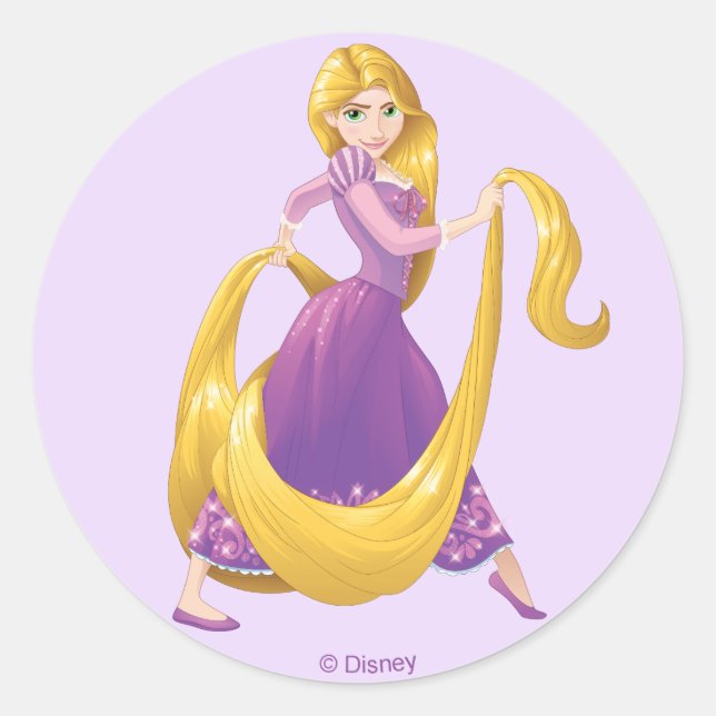 Rapunzel | Big Hair Day Classic Round Sticker (Front)