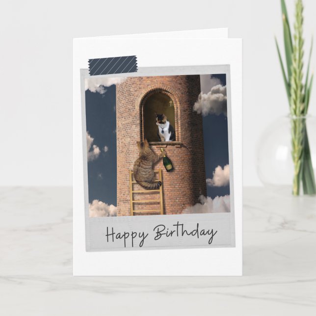 Rapunzel Chat drôle Carte d'anniversaire (Devant)