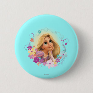 Rapunzel Flower Frame 2 Inch Round Button