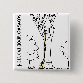 Rapunzel. Follow your dreams 2 Inch Square Button