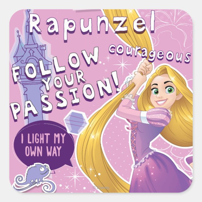 Rapunzel - Follow Your Passion Square Sticker (Front)