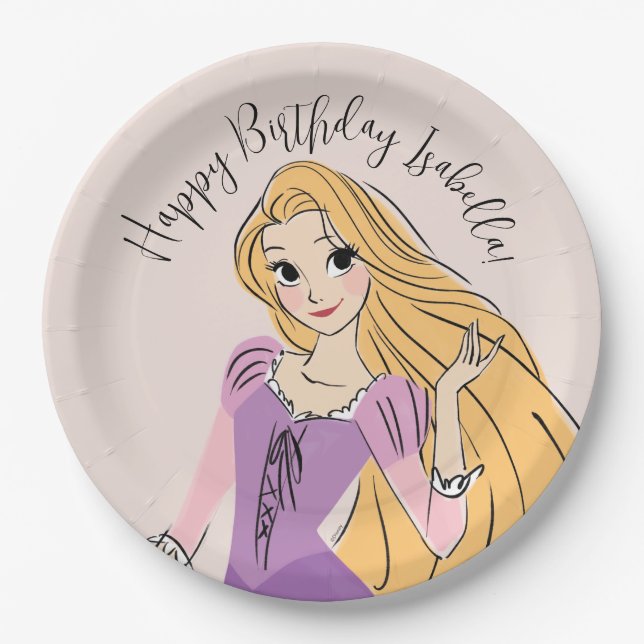 Rapunzel in Motion Paper Plate (Front)