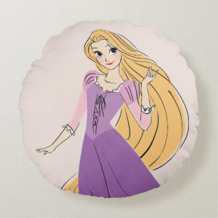 Rapunzel in Motion Round Pillow