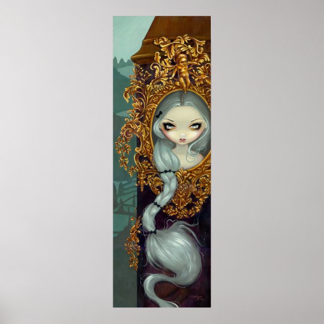 Rapunzel in Rococo gothic fairy tale Art Print (Front)