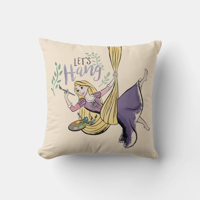 Rapunzel Painting "Let's Hang" Throw Pillow (Front)