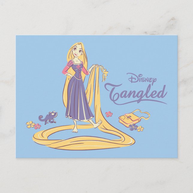 Rapunzel & Pascal Purple Pastels Postcard (Front)