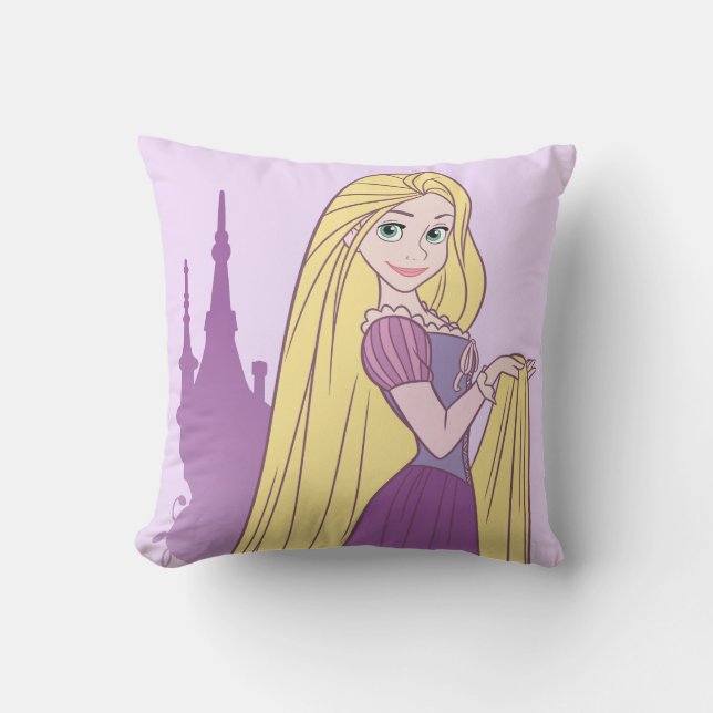 Rapunzel & Tower Graphic Throw Pillow (Front)