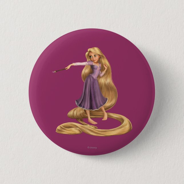 Rapunzel with Paintbrush 2 Inch Round Button (Front)