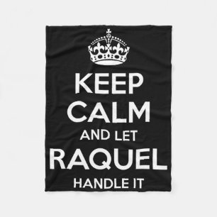 Raquel Keep Calm Personalized Name Funny Birthday Fleece Blanket