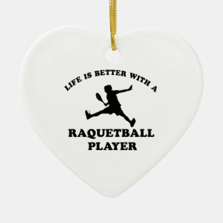 Raquetball Vector designs Ceramic Ornament