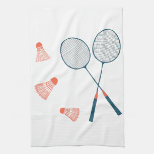 Raquette de badminton et serviette de cuisine