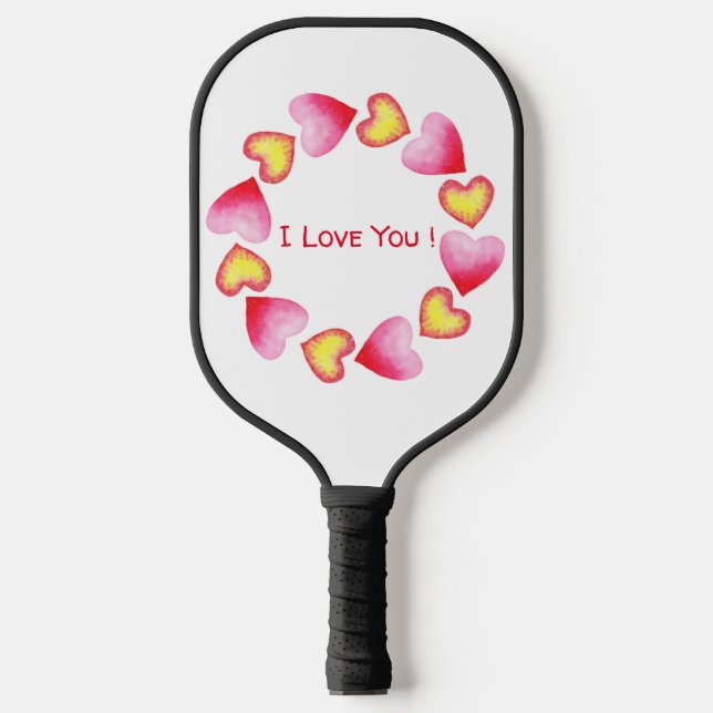 Raquette De Pickleball С te romantique Je t'aime Saint Valentin (Recto)